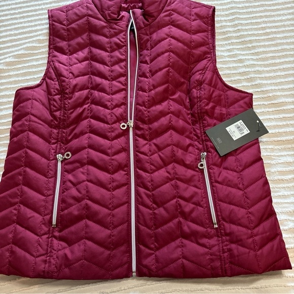 Marc New York Andrew Marc Reese Quilted Synthetic Down Vest Magenta Pink SzXL‎ - Picture 3 of 9